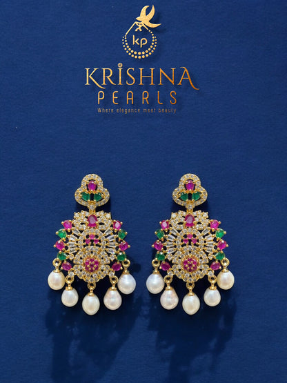 Virasat Ruby & Emerald Studded 4 Strand Pearls Rani Haar