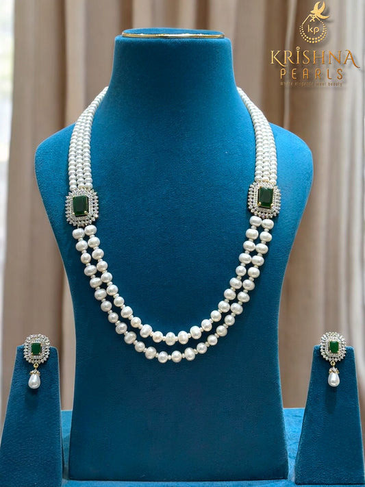 Emerald Empress Double Side Broch Necklace Set