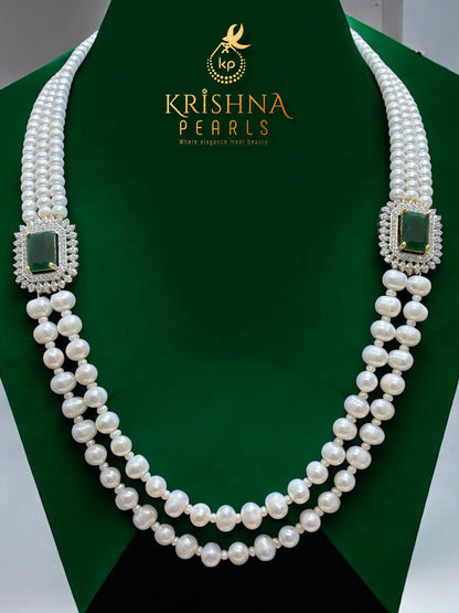 Emerald Empress Double Side Broch Necklace Set