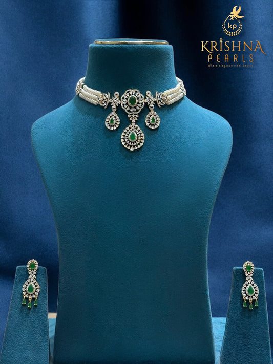 Emerald Empress Pearls Choker Set