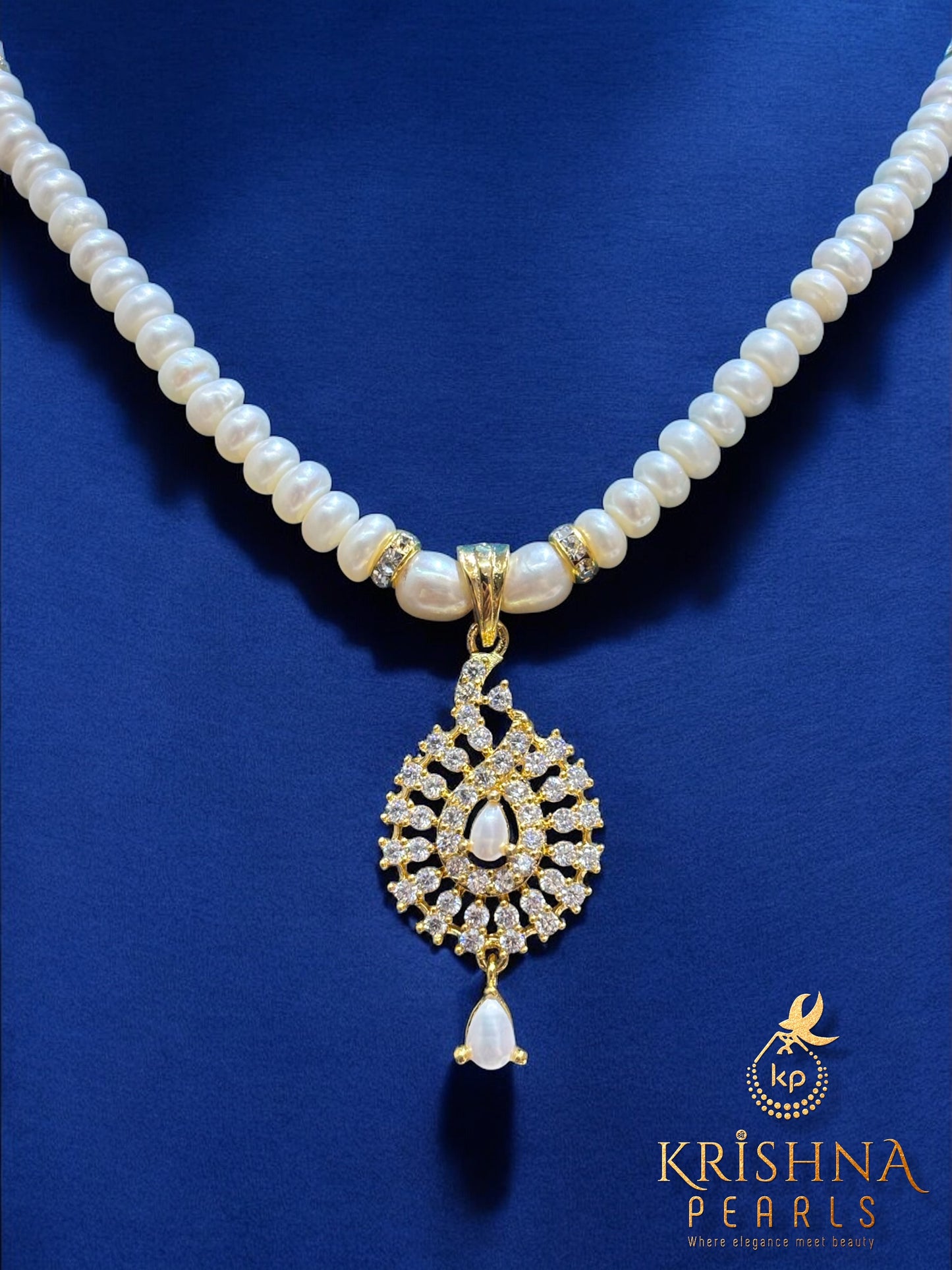 Imperial Teardrop Pearl Studded Necklace Set