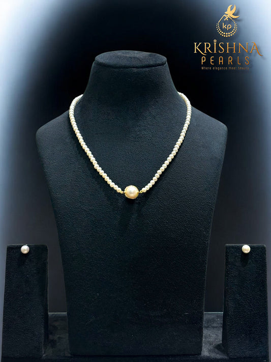 Small Round Pearls Necklace Set