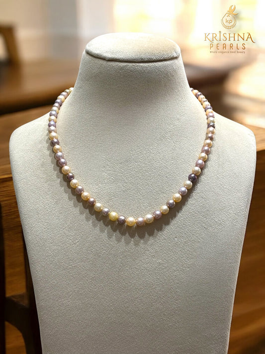 Classy Tricolor Pearls Necklace