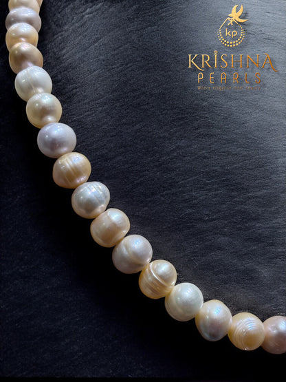 Adorable MultiShades Of Pink 10mm Pearls Necklace Set