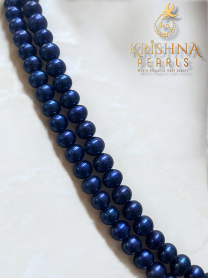 Beautiful Black & Peacock Shade Double Layer Pearls Necklace