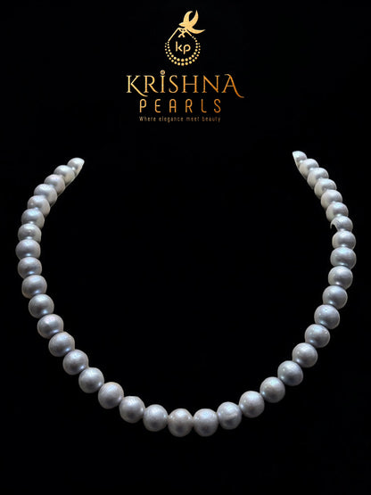Glossy Grey Pearls Necklace