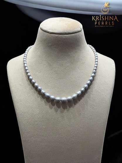 Graceful Grey Pearls Graduation Necklace