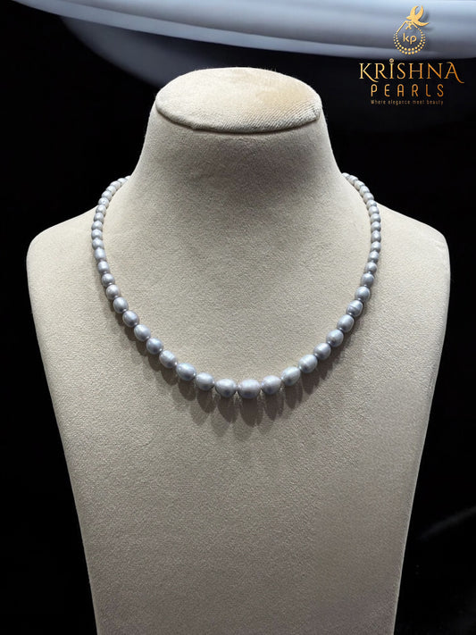 Graceful Grey Pearls Graduation Necklace