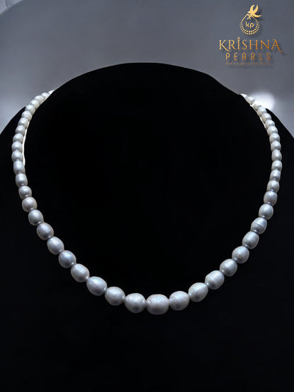 Graceful Grey Pearls Graduation Necklace