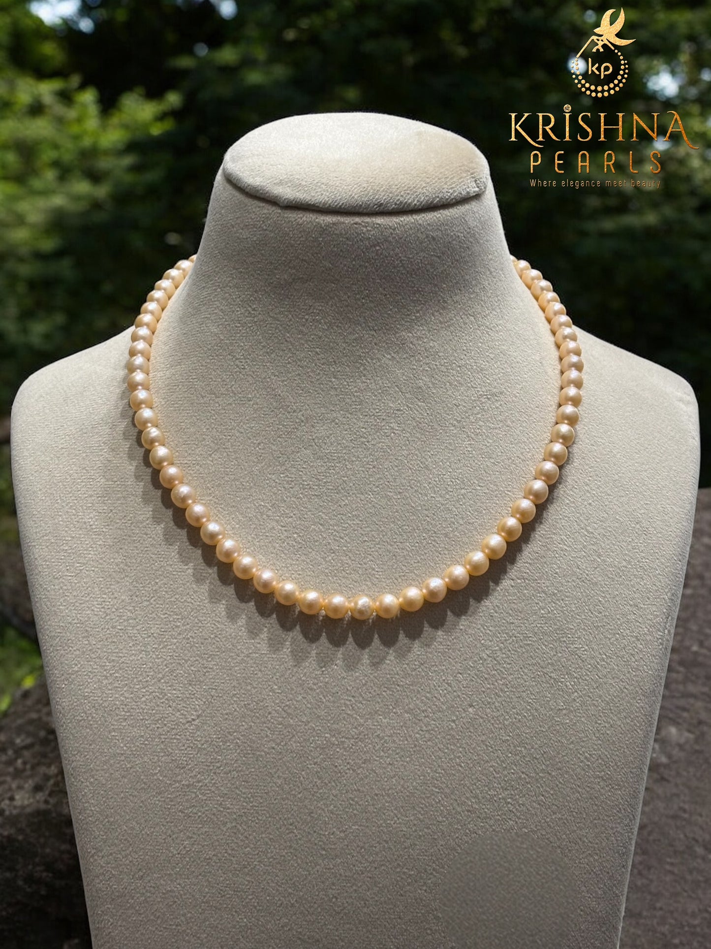 Beautiful Round Peach Pink Pearls Necklace Set- Best Mothers Day Gift Lifetime Guarantee