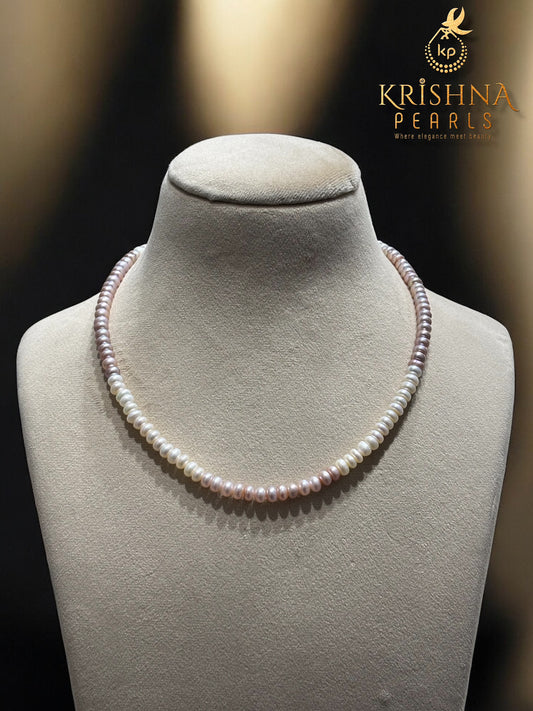 Beautiful Pink & White Pearls Necklace Set