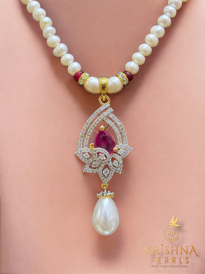Royal Crimson Pearls Necklace Set