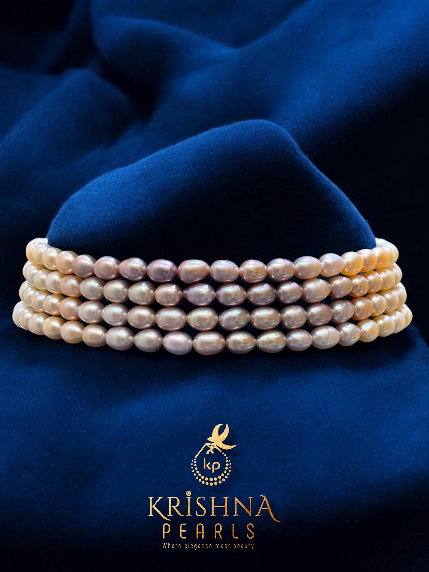 Beautiful White & Pink Multi Shades Pearls Choker Set