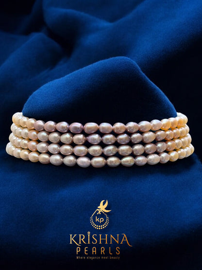 Beautiful White & Pink Multi Shades Pearls Choker Set
