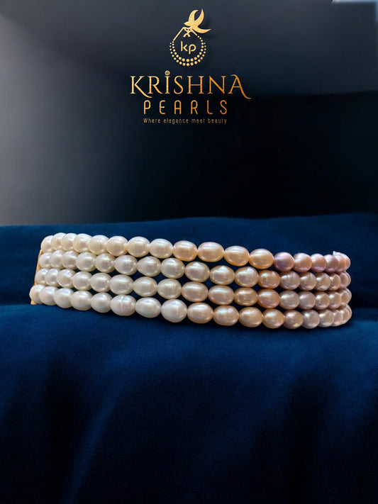 Beautiful White & Pink Multi Shades Pearls Choker Set