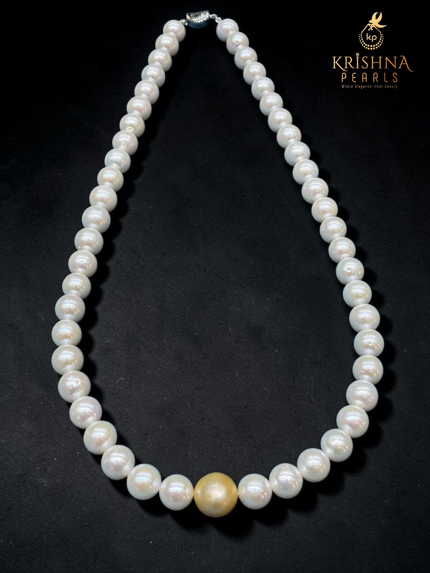 Premium Lustrous Fresh Water Pearls with South Sea Pearl in Between giving a Aesthetic and Elegant Look