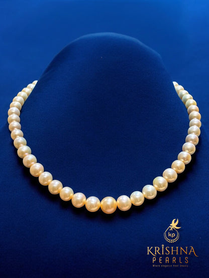 Premium Quality Graduated Peach Pink Pearl Necklace Set AAA