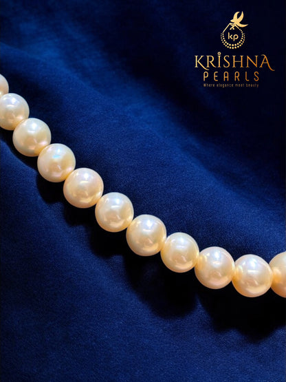 Premium Quality Graduated Peach Pink Pearl Necklace Set AAA