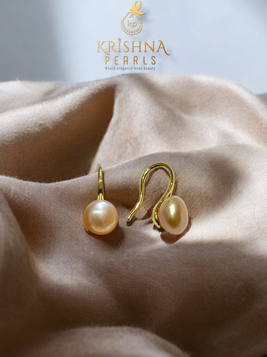 Peach Pink Pearls Studs