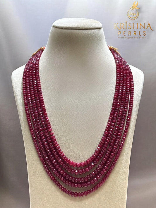 Five Strand Ruby Necklace