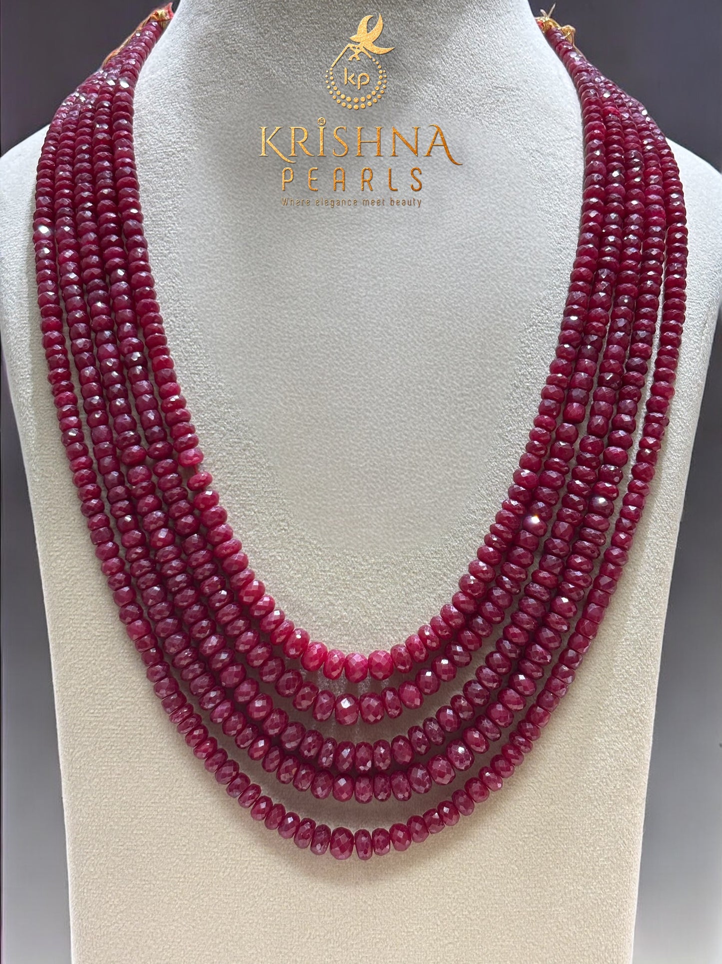 Five Strand Ruby Necklace