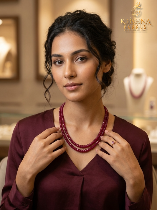 Royal Ruby Double Layer Necklace