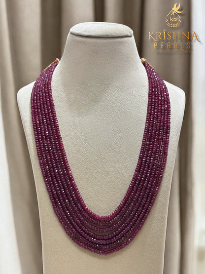 Beautiful 7 Layers Rubies Necklace