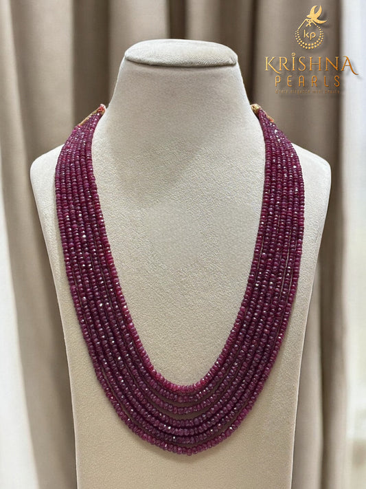 Beautiful 7 Layers Rubies Necklace