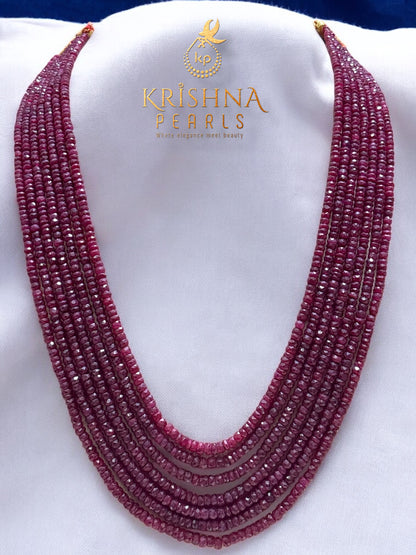 Beautiful 7 Layers Rubies Necklace