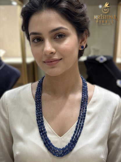 Roayl Blue Sapphire 3 Layers Necklace