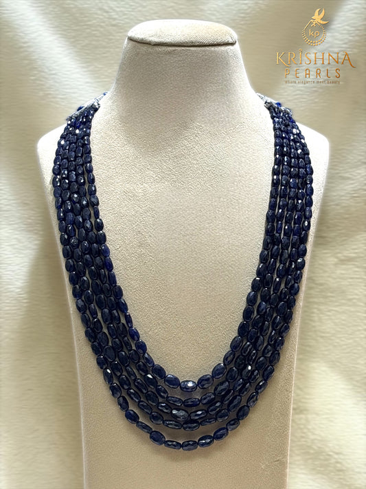 Royal Blue Sapphire Five Layers Necklace