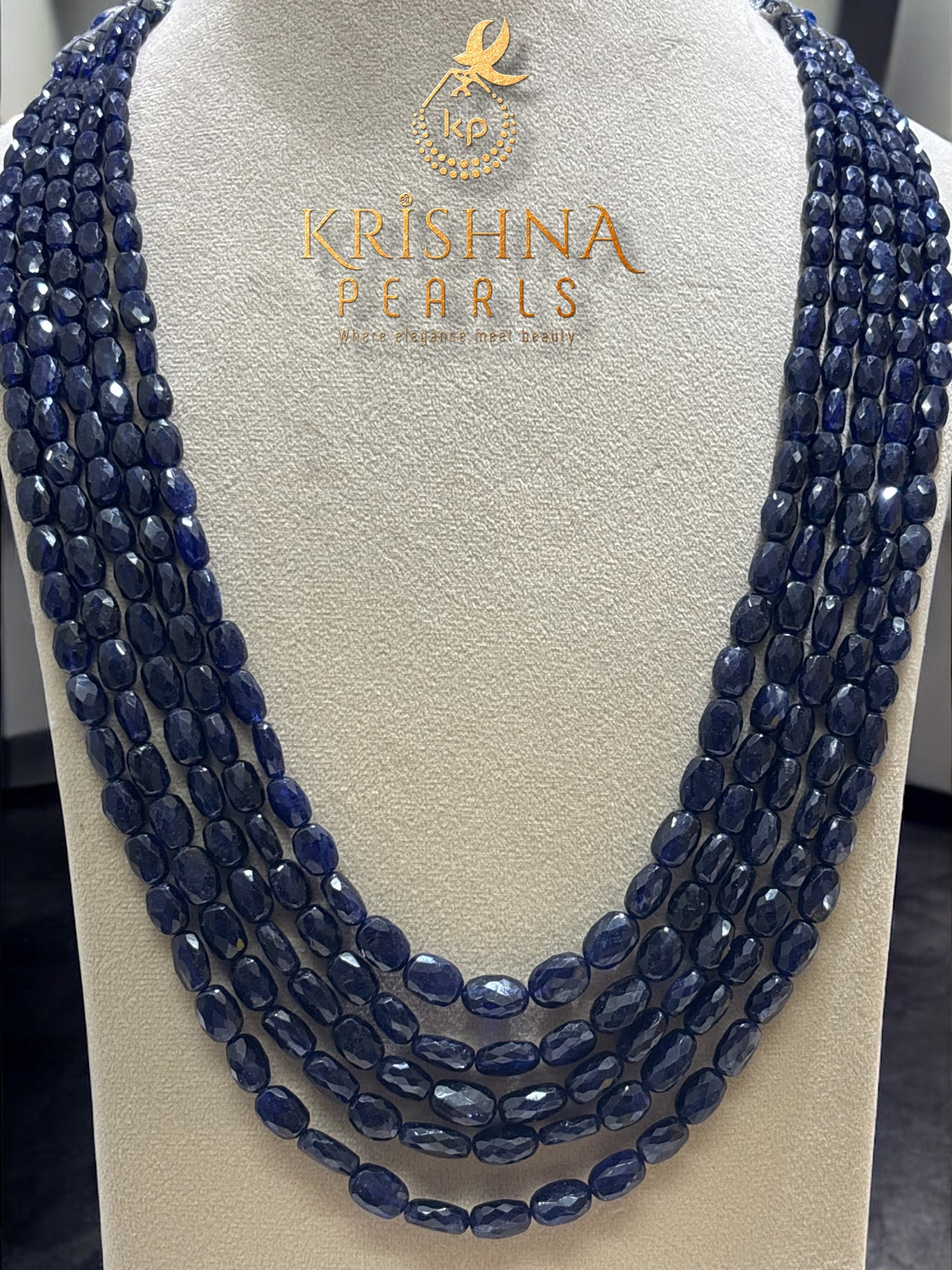 Royal Blue Sapphire Five Layers Necklace