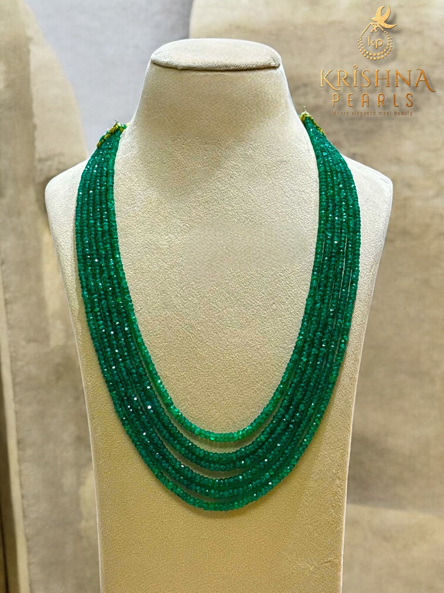 Elegant 6 Layers Emerald Necklace