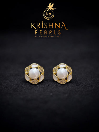 Beautiful Blossom Pearls Combo Set ( Single Line Pendent Set With Finger Ring )