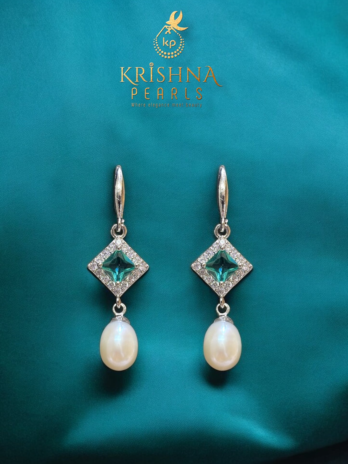 Beautiful BlueQuartz Studded Pearls Combo Set ( Single Line Pendent Set With Finger Ring )