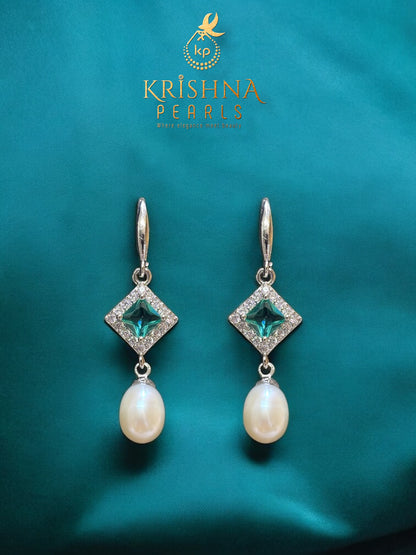 Beautiful BlueQuartz Studded Pearls Combo Set ( Single Line Pendent Set With Finger Ring )