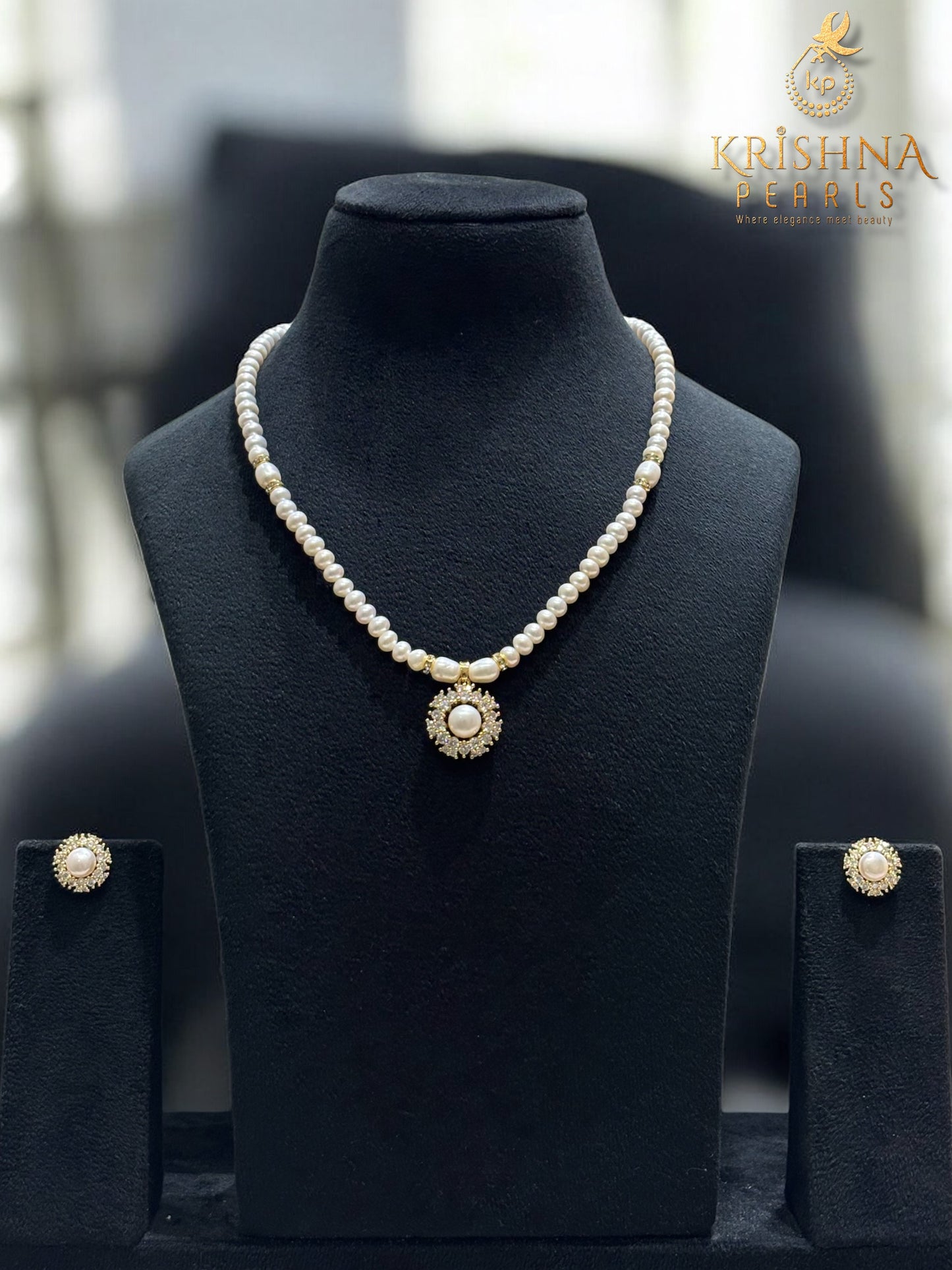 Beautiful Pearl Combo Set ( Single Layer Pendent Set With Adjustable Finger Ring )