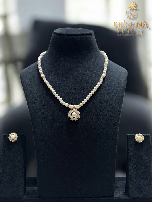 Beautiful Pearl Combo Set ( Single Layer Pendent Set With Adjustable Finger Ring )