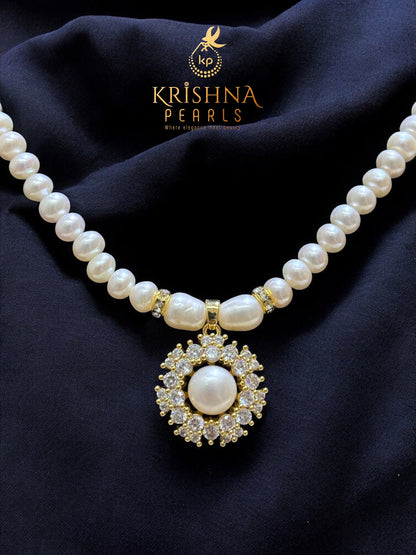 Beautiful Pearl Combo Set ( Single Layer Pendent Set With Adjustable Finger Ring )