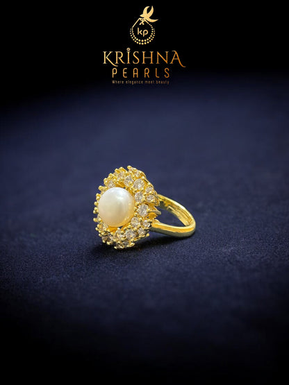 Beautiful Pearl Combo Set ( Single Layer Pendent Set With Adjustable Finger Ring )