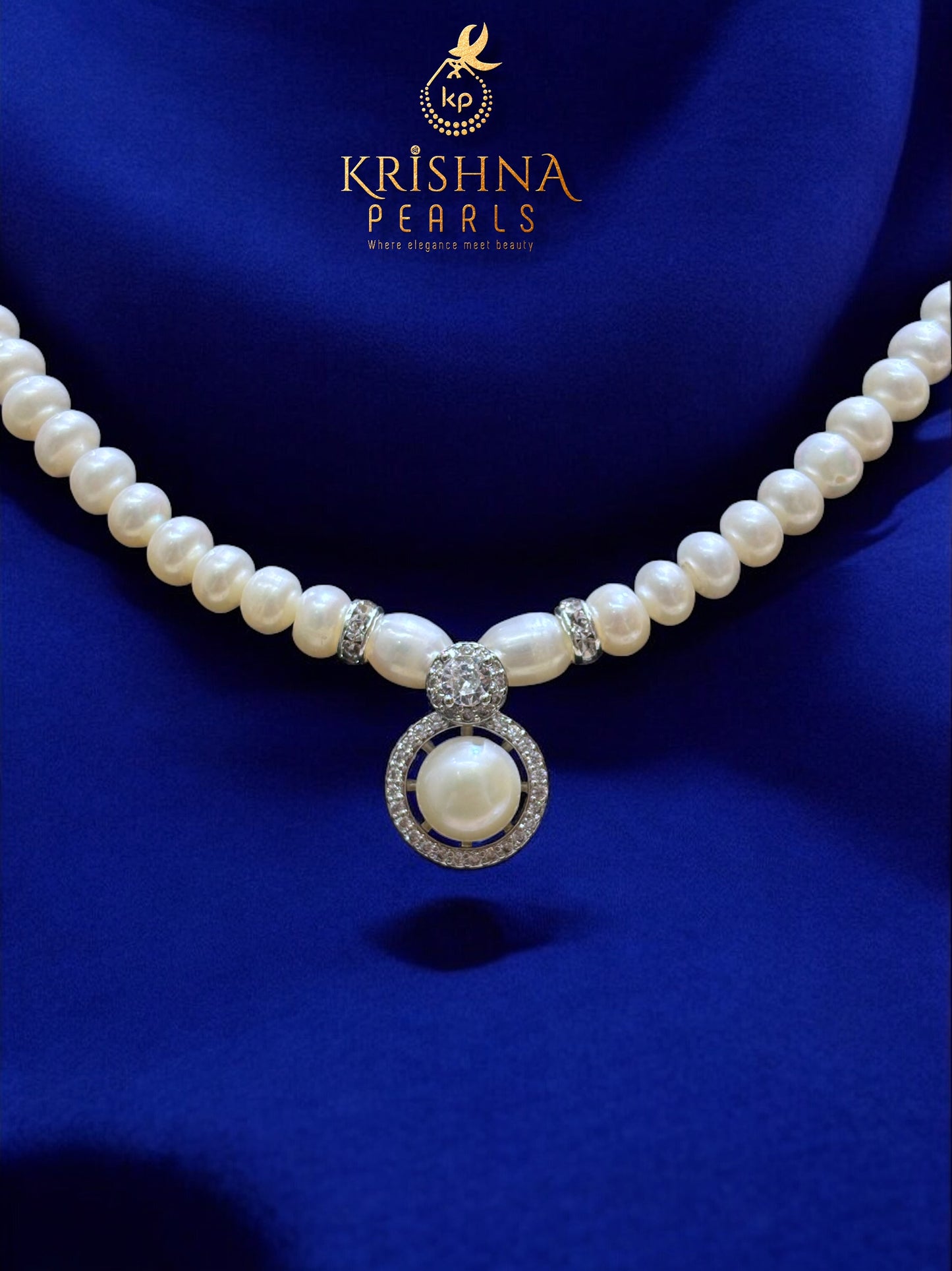 Designer Pearl & Diamond Studded Pearls Combo Set ( Single Line Pendent Set With Finger Ring )