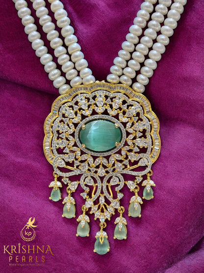 Blue Quartz Grandeur Long Three Layers Pearls Rani Haar