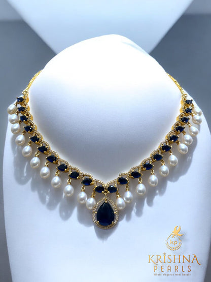 Designer BlueStone & Pearl Studded Necklace set