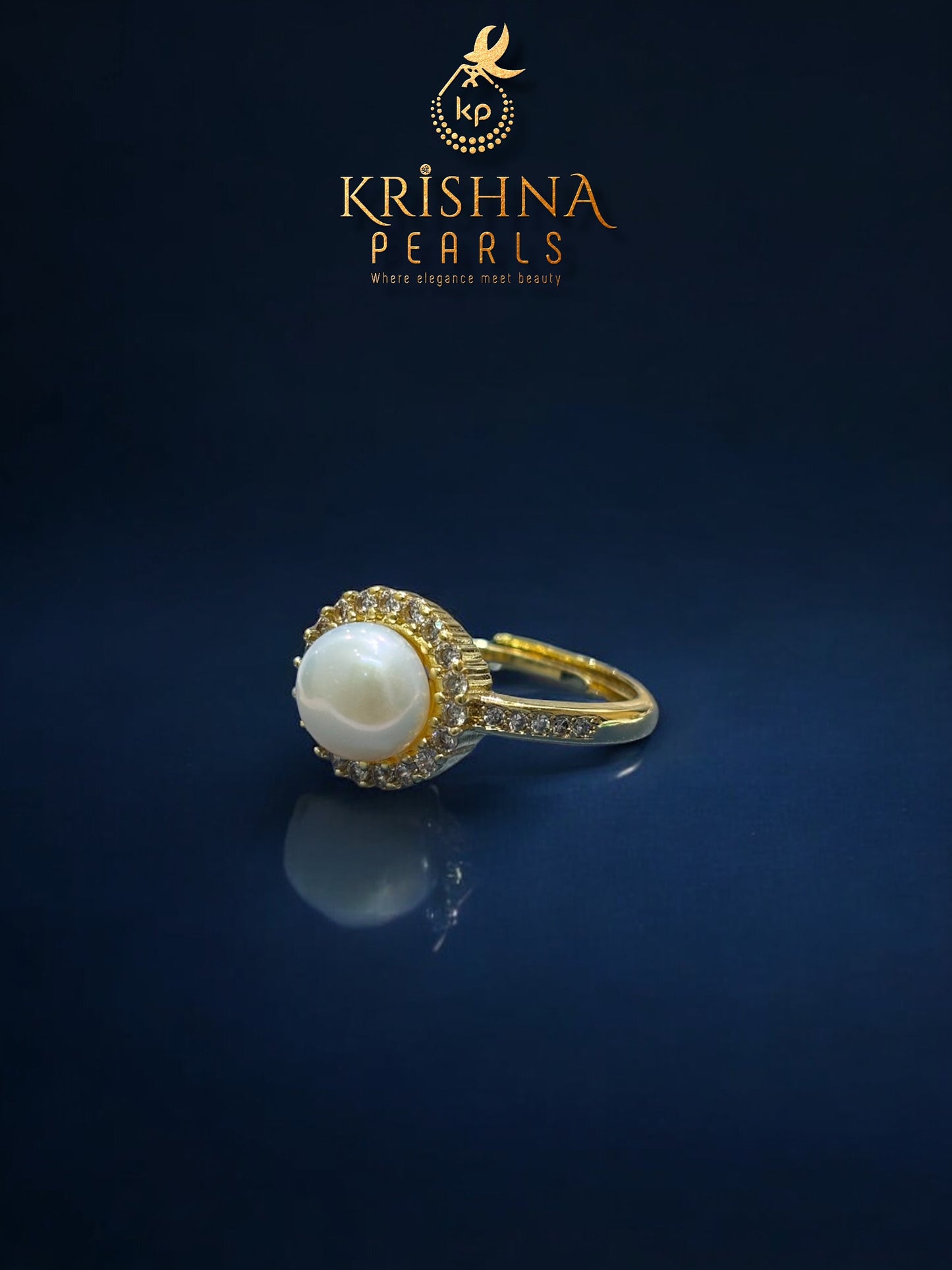 Infinity Pearl Studded Pearls Combo Set ( Single Line Pendent Set With Finger Ring )