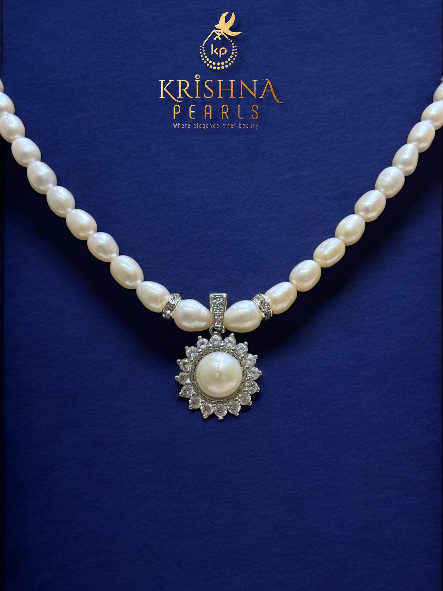 Beautiful Big Pearl Studded Pearls Combo Set ( Single Line Pendent Set With Finger Ring )
