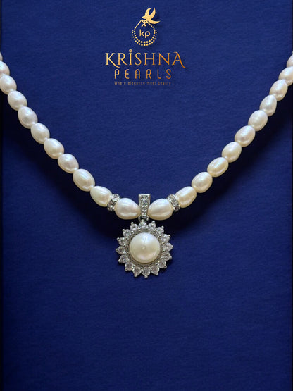 Beautiful Big Pearl Studded Pearls Combo Set ( Single Line Pendent Set With Finger Ring )
