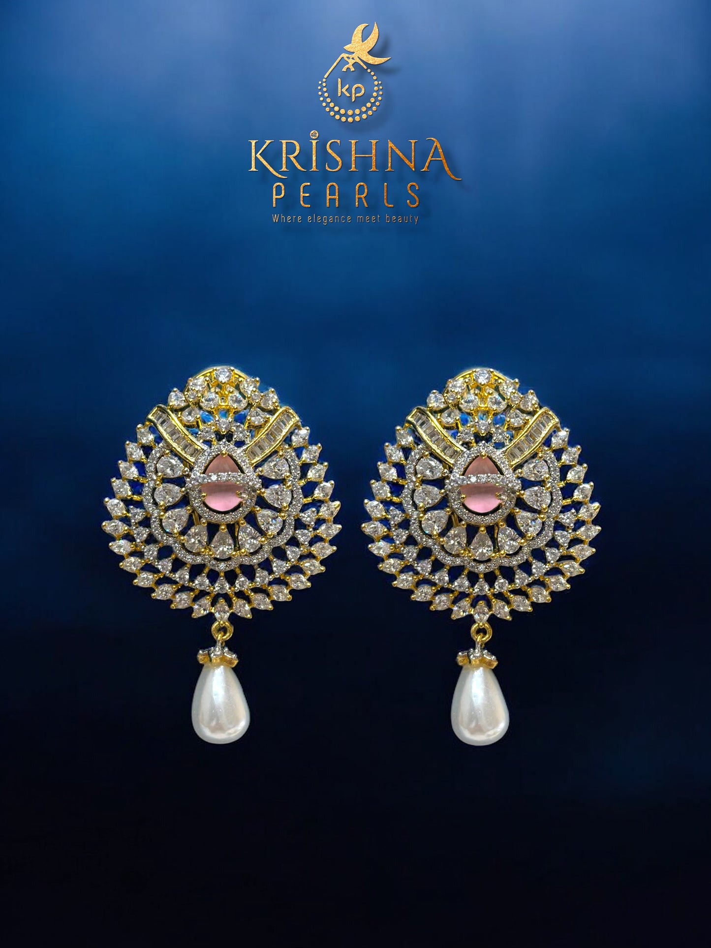 Exclusive Rani Haar made with Rose Quartz Stone Pendant and Fresh Water Natural Pearls