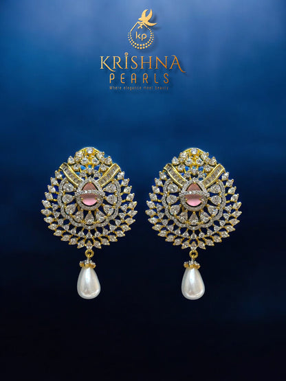 Exclusive Rani Haar made with Rose Quartz Stone Pendant and Fresh Water Natural Pearls