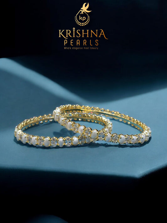 Beautiful Pearls & Diamonds Studded Bangles