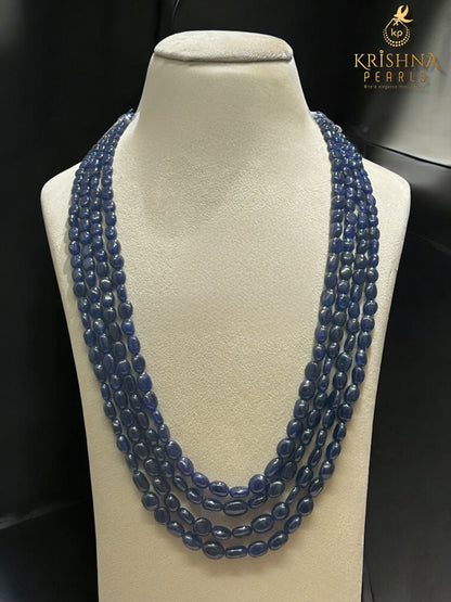 Uncut Blue Sapphire 4 Layers Necklace